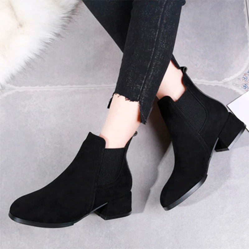 Suela Diva Chelsea Botas al Tobillo Plana Animal Print Imitación Gamuza Informal Talla 5 EEE Ajuste