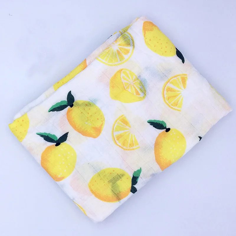 Детское одеяло для новорожденных, муслиновое детское одеяло из хлопка, Пеленальное Одеяло, банное полотенце, 120x120 см, постельное белье, муслиновое пеленание - Цвет: Lemon