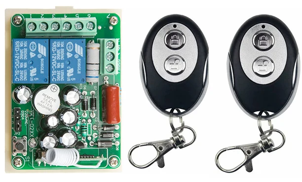 

New AC220V 2CH Wireless Remote Control Switch System 1*Receiver +2*ellipse shape Transmitters for Appliances Gate Garage Door