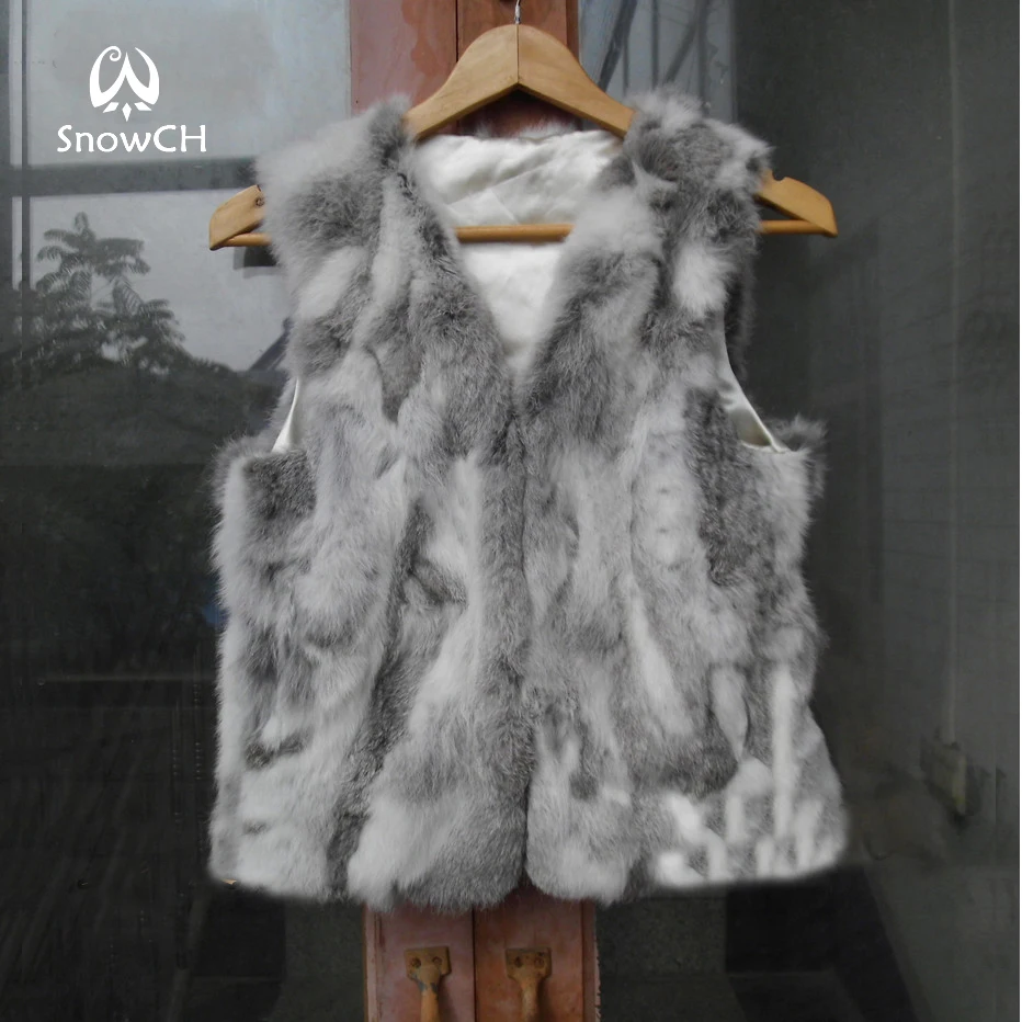 

New Free Shipping Genuine rabbit fur vest women Natural Rabbit Fur Coat winter Vest Short Design Waistcoat Wholesale price F666