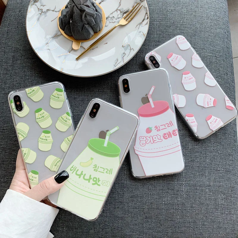 

Banana milk Phone Case For Samsung A7 2018 S8 A50 S9 note 9 S10 S7 edge j7 j5 j4 a5 a8 a30 s6 s9 plus a6 s10e j6 Soft Back Cove
