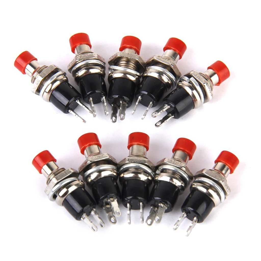 JFBL Hot Mini Momentary Push Button Switch for Model Railway Hobby 7mm Pack of 10 Redin