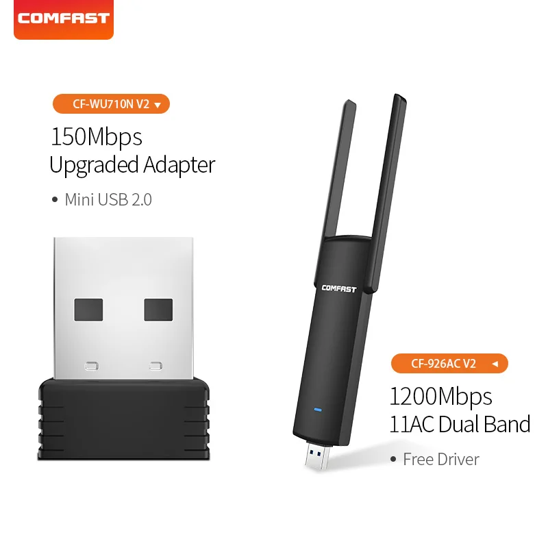 Mini Network Card 2.4G USB2.0 WiFi Adapter 150Mbps External Wireless LAN Ethernet Wi-Fi Support Windows CF-WU710N
