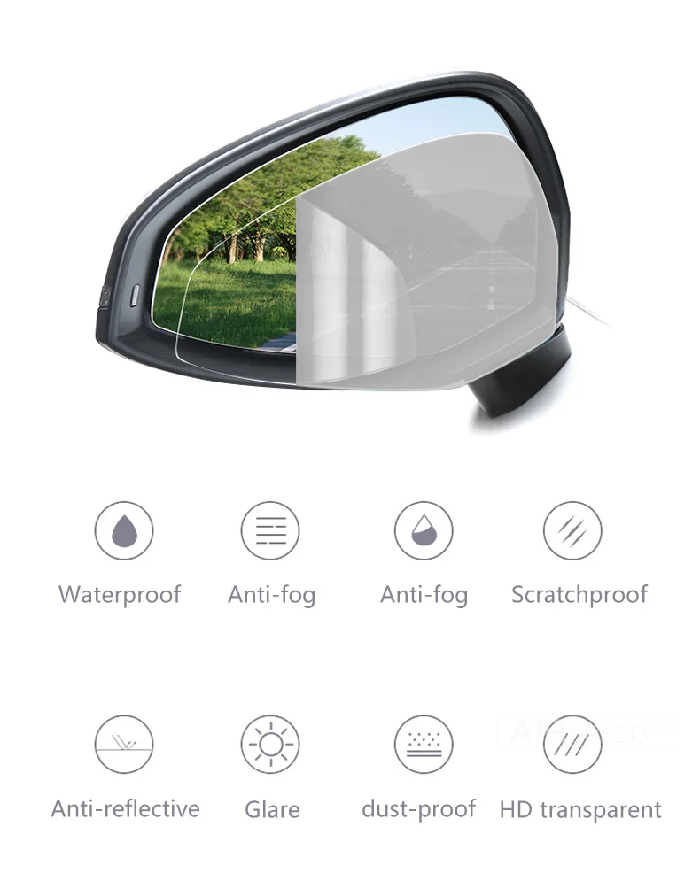 Car Rearview Mirror Film Anti Fog Anti Glare Waterproof for HONDA Civic City CRV URV Avancier Accord Crider Vezel Accessories (4)
