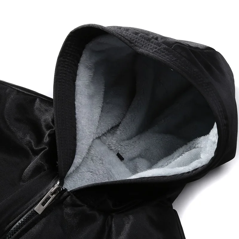 Russian Size Men's Coat Warm hooded Jacket Men Inner Velvet  Autumn Winter Wool Brand Streetwear Male Slim Fit jaqueta masculin