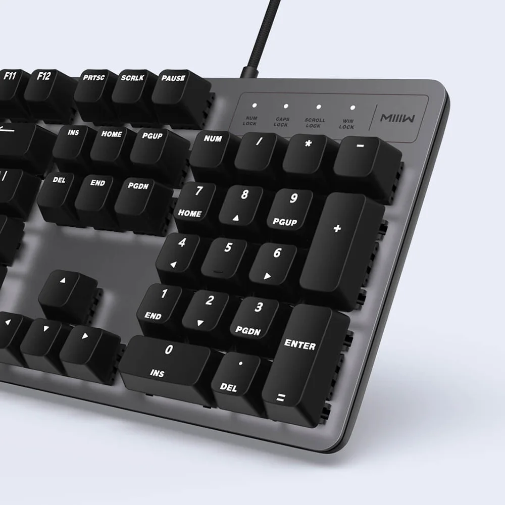 Goedkoop Xiaomi MIIIW 600K Mechanische Toetsenbord Sticker Gaming Toetsenbord Backlit 104Key Kailh Rode Schakelaar USB Bedraad Toetsenbord 700G RGB muis