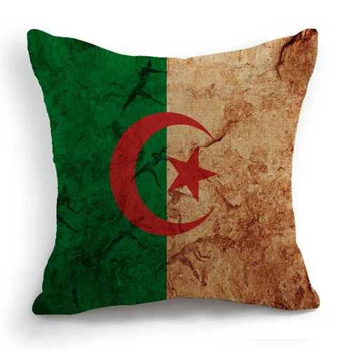 Turkish flag cotton linen cushion covers creative pillow cases 45x45cm square for decor | Дом и сад