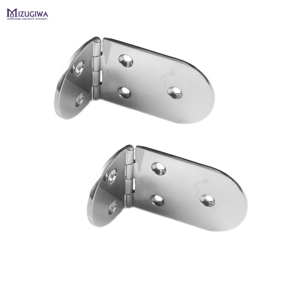 2 pcs MIZUGIWA Boat Flush Hinges Marine 316 Stainless Steel Heavy Duty