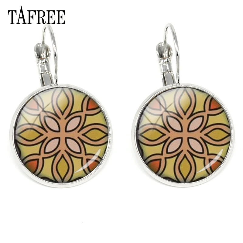 

TAFREE Indian Mandala Yoga Clip Earrings Silver Color New Fashion Simple Earrings For Women Girls Badge Fans Gifts Jewelry HN320