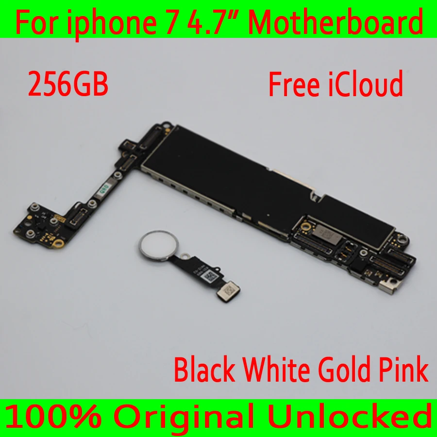 

256GB for iphone 7 Motherboard unlocked Mainboard with Touch ID 100% Original for iphone 7 Logic board with IOS System