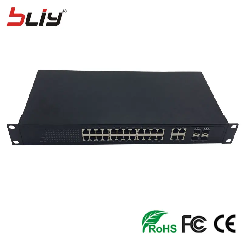 Bliy L3 sfp snmp сетевой оптический коммутатор 24 rj45 4 комбинированный Коммутатор уровня 3 sfp медиаконвертер с RSTP/веб-управлением/SNMP/VLAN