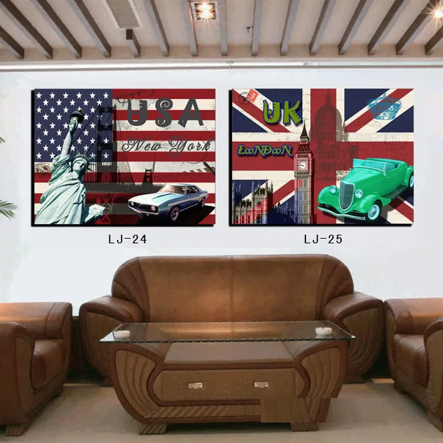 2pcs new modern home decor creative usuk style scene canvas painting art decorative picture