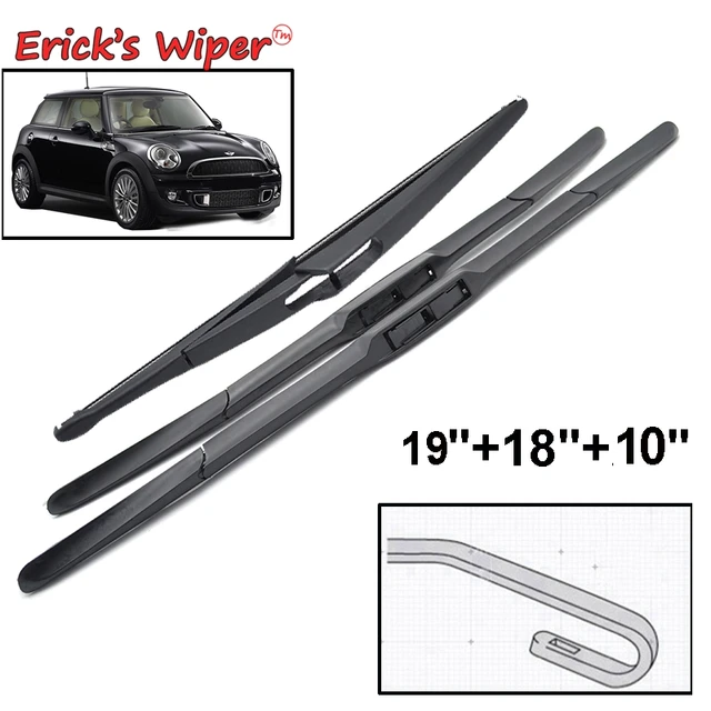 Erick’s Wiper Front & Rear Wiper Blades Set For Mini Cooper R56 Hatch 2007-2011 Windshield Windscreen 19″18″10″