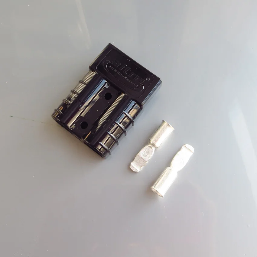 1SET-X-50A-600V-Anderson-Power-Connector-Plug-1pc-Plug-2pc-Contacts-Black-Color-Two-Pole (2)