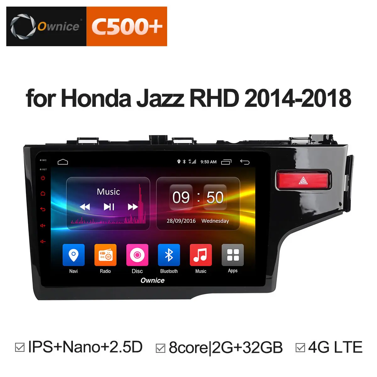Ownice C500 + G10 9 &quotips 4G Android 8 1 Octa Core 2 Гб 32G автомобильный DVD плеер Радио стерео для Honda Jazz