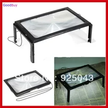 Большой 3X4 Светодиодный светильник Гигантские Руки свободный стол увеличительное стекло для чтения подставка для лупы для чтения шитья вязания