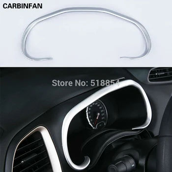 

CHROME INSTRUMENT GAUGE PANEL COVER DASHBOARD DASH TRIM INTERIOR BEZEL FRAME MOLDING STYLING Sticker FOR 2015 2016 JEEP RENEGADE