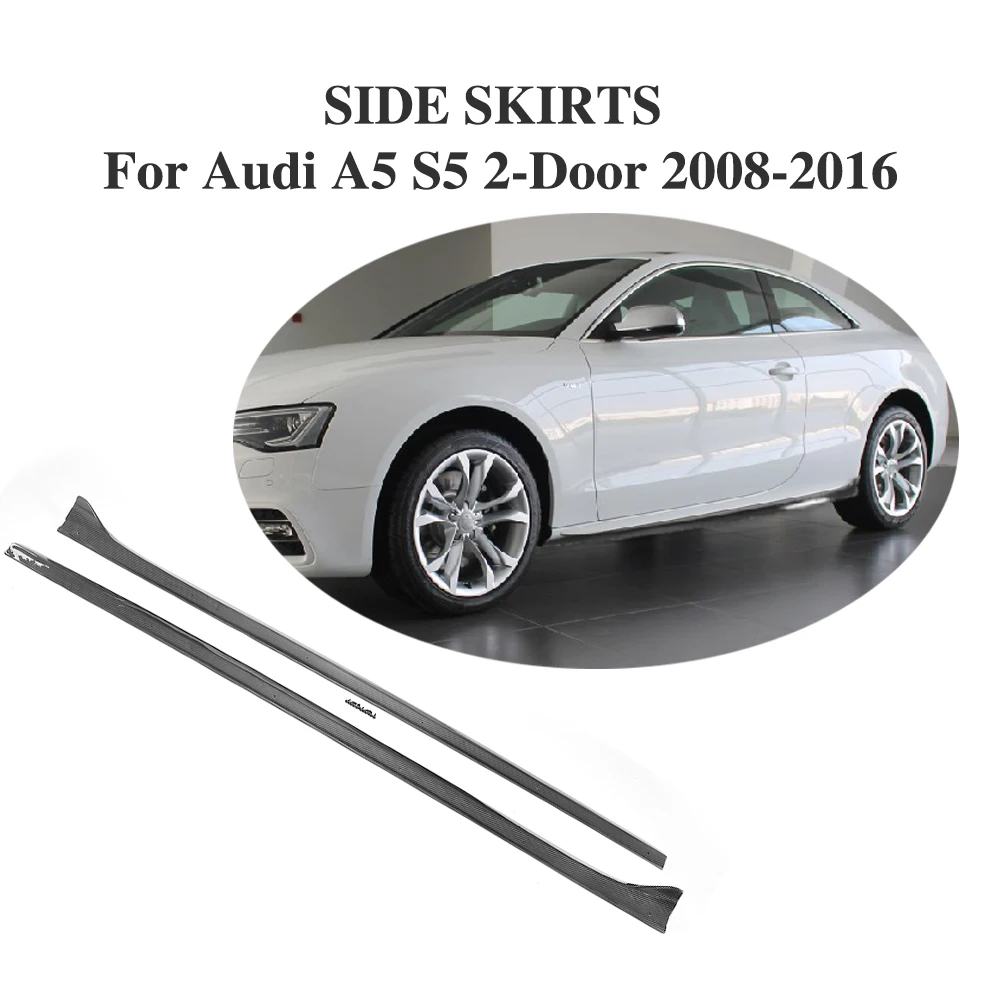 Carbon Fiber Side Skirts Aprons Bumper Molding Trim for Audi A5 S5