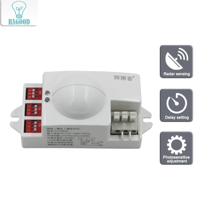 New Microwave Radar Sensor AC110V 50Hz Automatic Inductive Switch Human Motion Sensor Module