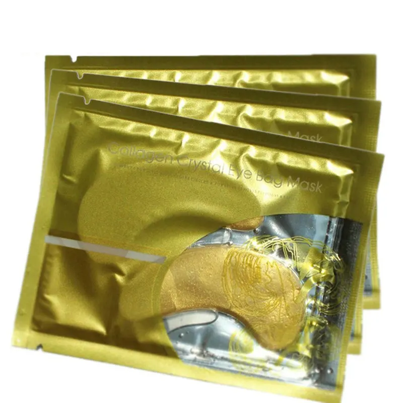 100 шт Кристалл Коллаген Золотая маска для глаз избавляет от темных кругов морщин увлажняющий сывороточный протеин Антивозрастная маска