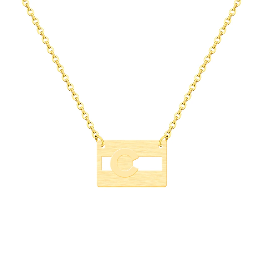Fashion Jewelry Colorado Flag Necklace Simple Minimalist Mountain State Pendant Necklaces for Women|fashion necklace|necklace fashionnecklaces women