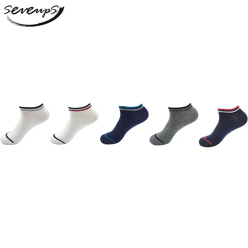 Seveups Men White Short Socks Cotton Black Male Ankle Socks Mens Soks