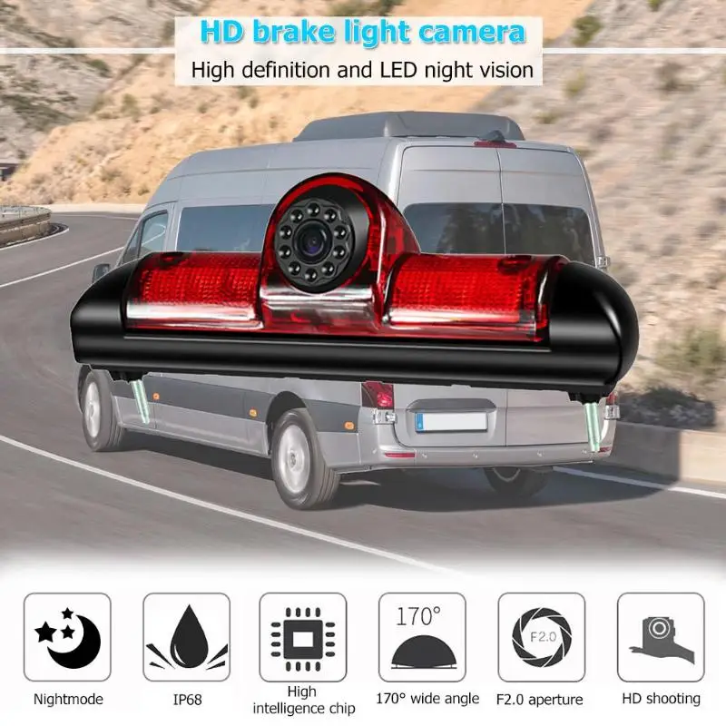 VODOOL автомобильный 3-й тормозной светильник камера заднего вида IP68 Водонепроницаемый светодиодный камера ночного видения для Citroen Jumper Fiat Ducato peugeot Boxer