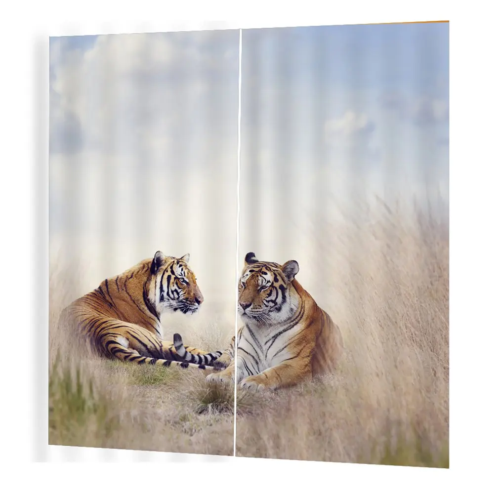 

Tiger Prints Curtains Room 3d Curtain Window BJQ-1280(6) 140*100cm Trendy Living Room Bedroom Blackout