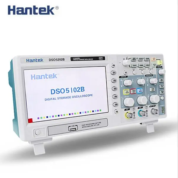 

Hantek DSO5102B Digital Oscilloscope 100MHz 2Channels 1GS/s 7'' TFT LCD 800x480 DSO5102B record length up to 1M Large display