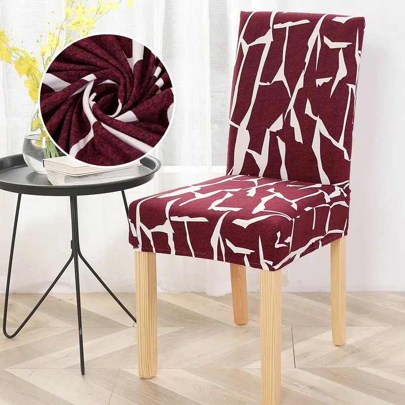 

Spandex Elastic Flower Printing Chair Cover Four Seasons Wedding Chair Cover Anti-dirty Dining Seat Cover for Banquet Party