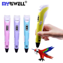 Myriwell RP-100B 3D Ручка DIY 3d принтеры печать Ручка с база/адаптеры питания/9 м 1,75 мм PLA нити для детей дизайн живопись