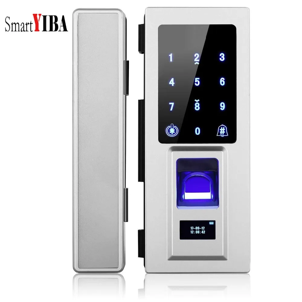 

SmartYIBA Smart Lock Intelligent Electronic Door Lock Touch Screen Fingerprint/Password/RFID Card Keyless Latch For Glass Door