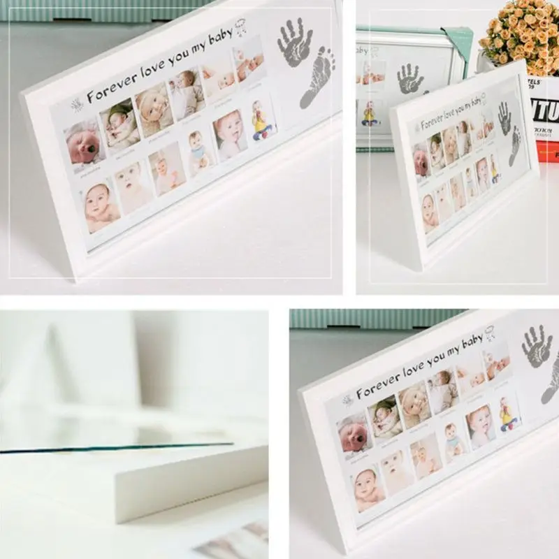  Baby Growth Hands and Feet Footprints Desktop Photo Frame Newborn 12 Months Creative Wall Hanging W