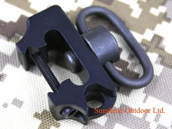 

Hunting accessories quick release double side Sling Swivel Adaptor Push Button 20mm Picatinny Rail Mount Base BK-free shipping