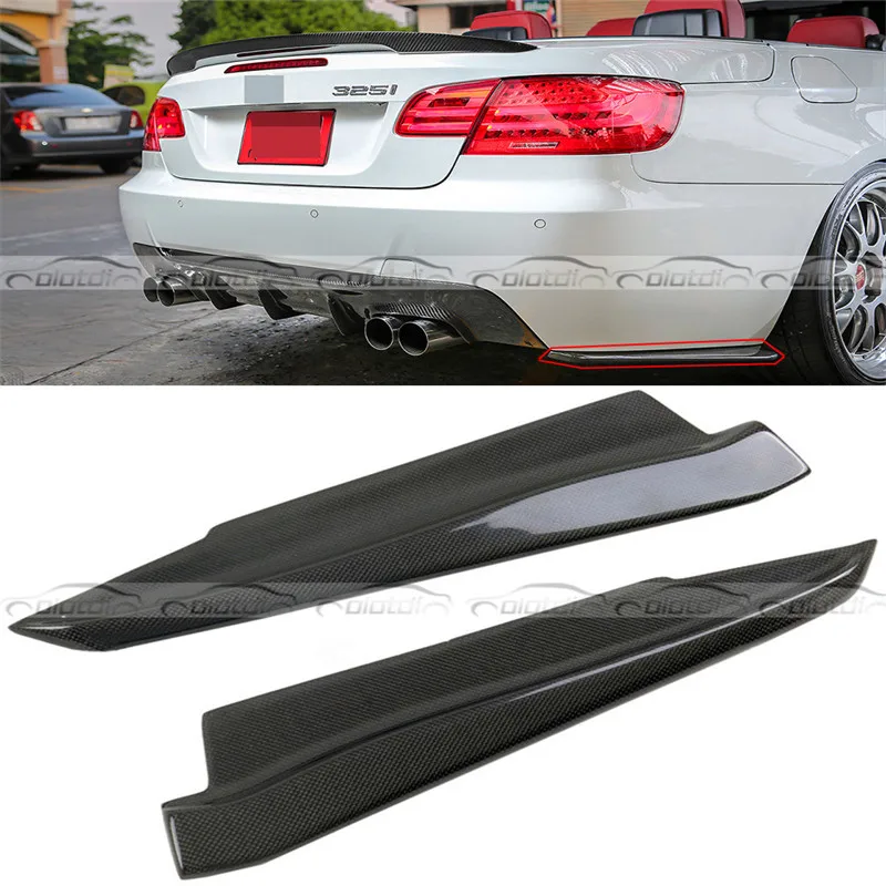 H Style Carbon Fiber Rear Splitters Winglets Bumper Side Spoiler For BMW E92 m3 2008 2010 OLOTDI ...