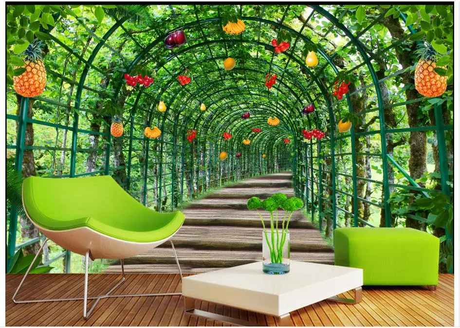 

Customized 3d wallpaper for walls 3 d wall murals wallpaper mural Fruit paradise Idyllic landscape wallpaper living room decor