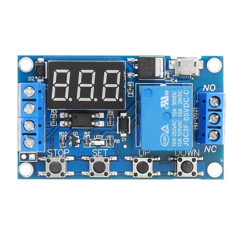 

6-30V Relay Module Switch Trigger Time Delay Circuit Timer Cycle Adjustable