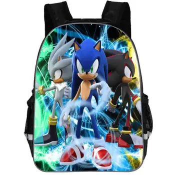 

11-16 Inch Cartoon Super Mario Bros Sonic Kids Backpack Kindergarten School Bag Children Printing Backpack Girls Boys Mochila