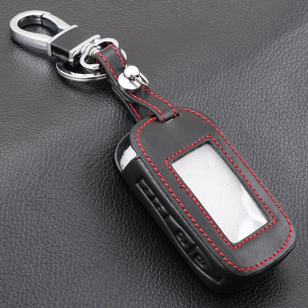 

Remote Leather Key Cover For Starline E60 E61 E62 E90 E91 2 Way Car Alarm System KeyChain Case