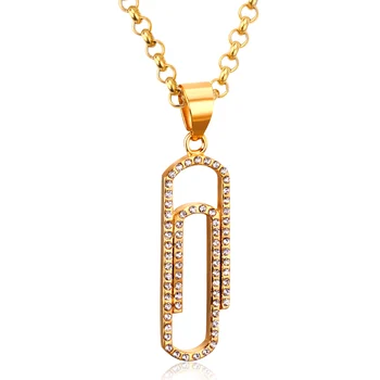 

LUXUSTEEL collier acier inoxydable femme Gold Color Cubic Zirconia Pendant Necklace Bijoux Party Stainless Steel Necklace Bijoux