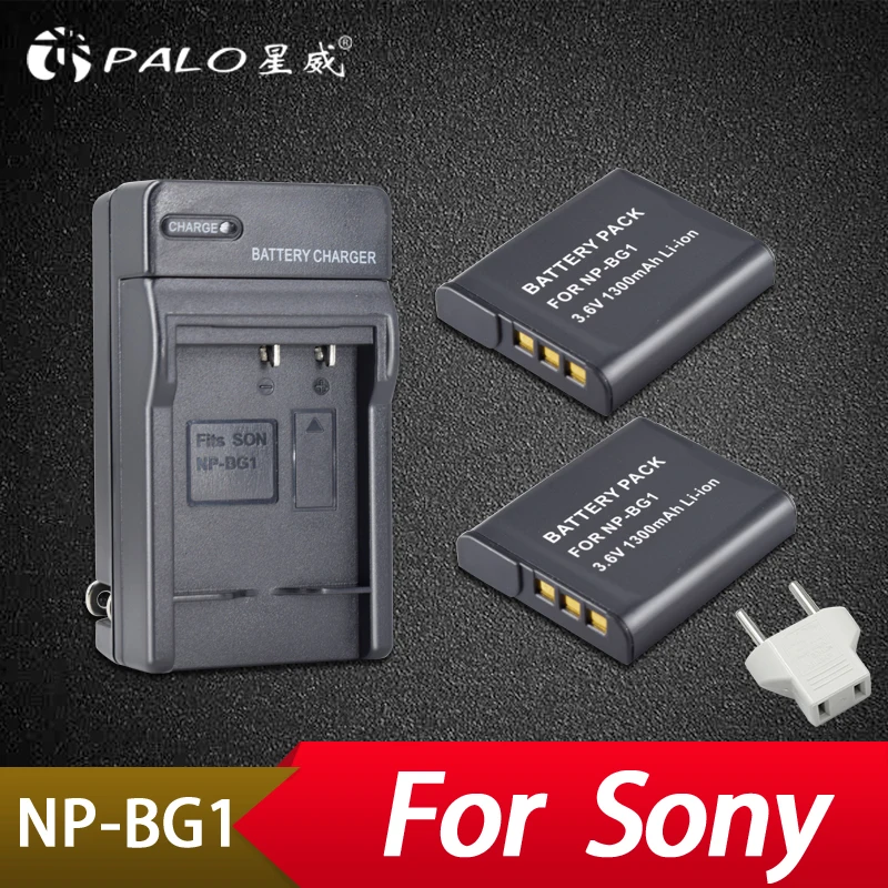 

Palo 2x 1300mAh NP-BG1 NP BG1 NPBG1 Batteries + Charger for Sony DSC-H3 DSC-H7 DSC-H9 DSC-H10 DSC-H20 DSC-H50 DSC-H55 DSC-H70