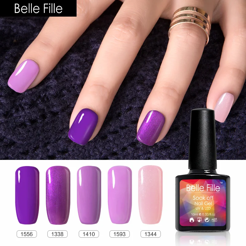 Гель лак для ногтей BELLE FILLE 10 мл UV Soak Off Гибридный гвоздь Art Vernis Полупостоянный