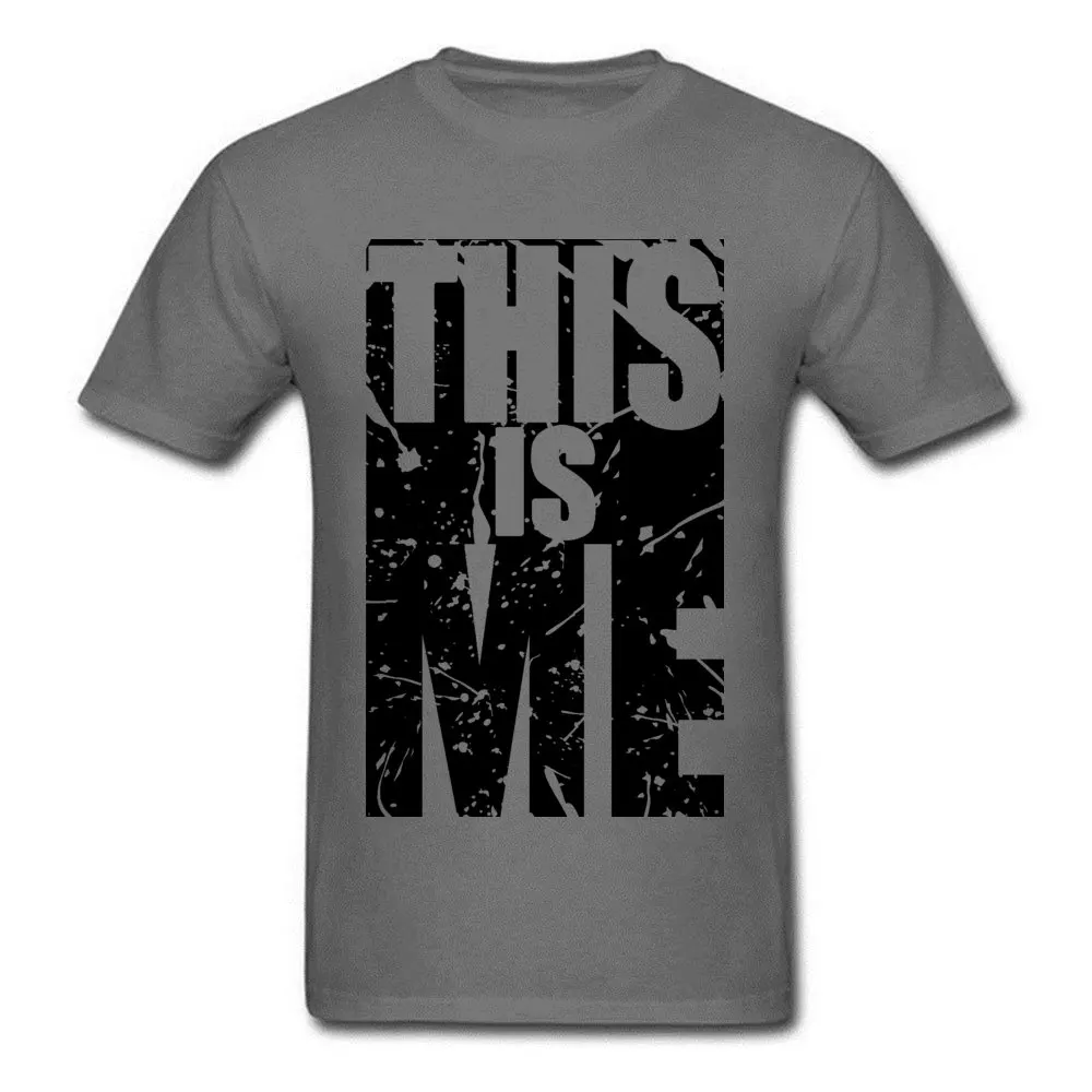This-is-Me190619Y Fashion Casual Tops Shirt Round Collar Fall All Cotton Short Sleeve T-Shirt for Students Printed On Tees This-is-Me190619Y carbon