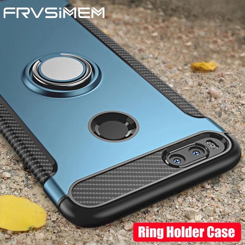 

Frvsimem Case Metal 360 Finger Ring Holder for XiaoMi Mi5X MiA1 Mi6 Mi A1 6 Note 5A Pro Prime Car Cover Shockproof Cases