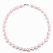 De luxe femme d’eau douce 10 MM riz imitation perle collier placage argent perlé chaîne Choker Neckalces Bijoux cadeaux Collares