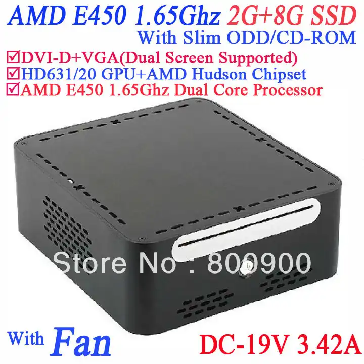 Desktop Mini With Dvi D 19v Dc Slim Odd Cd Rom 2g Ram 8g Ssd Amd Apu E450 1 65ghz Radeon Hd6310 Core Alluminum Windows Or Linux Desktop Mini Amd Apumini Desktop Aliexpress