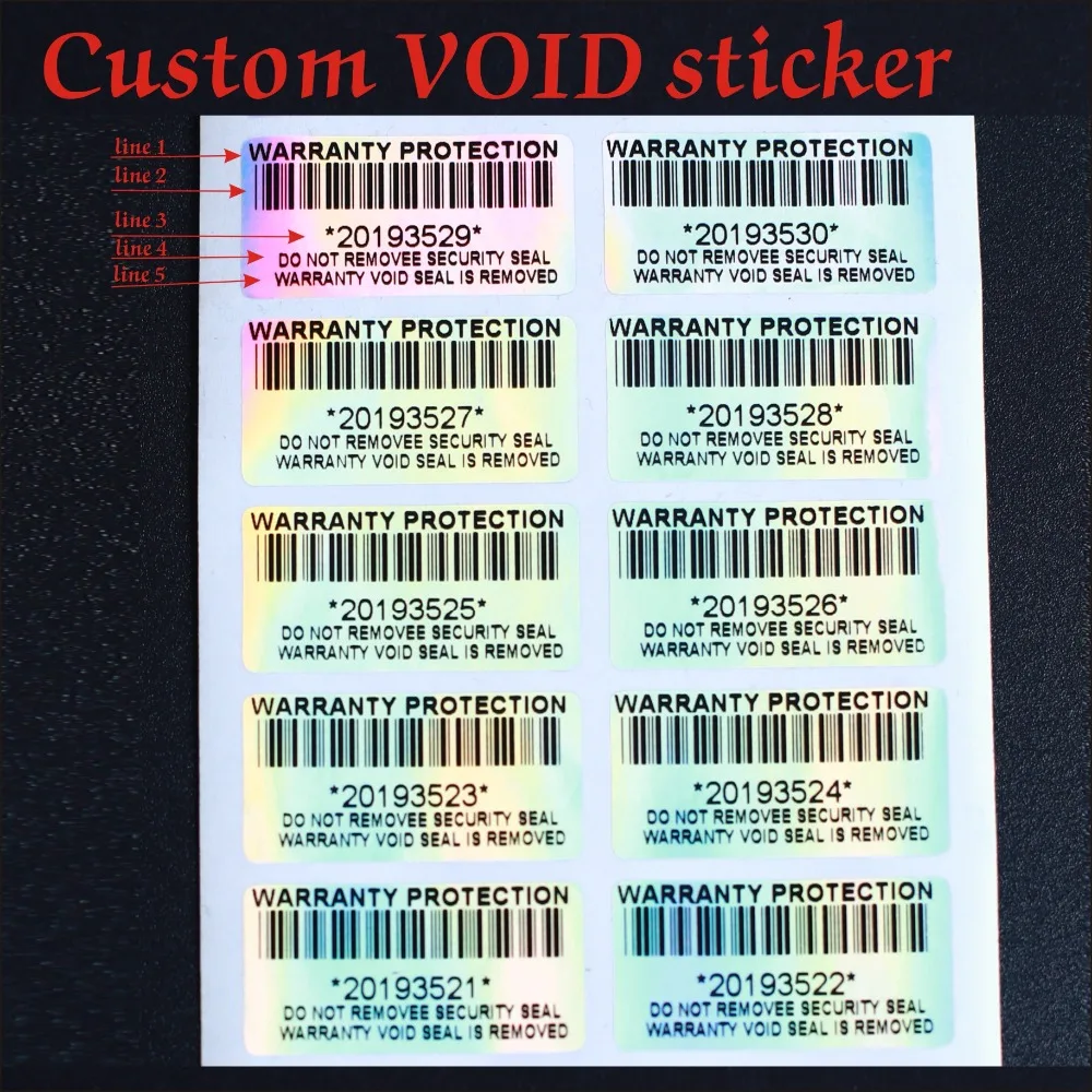 100pcs  laser warranty protection stickers 1.57