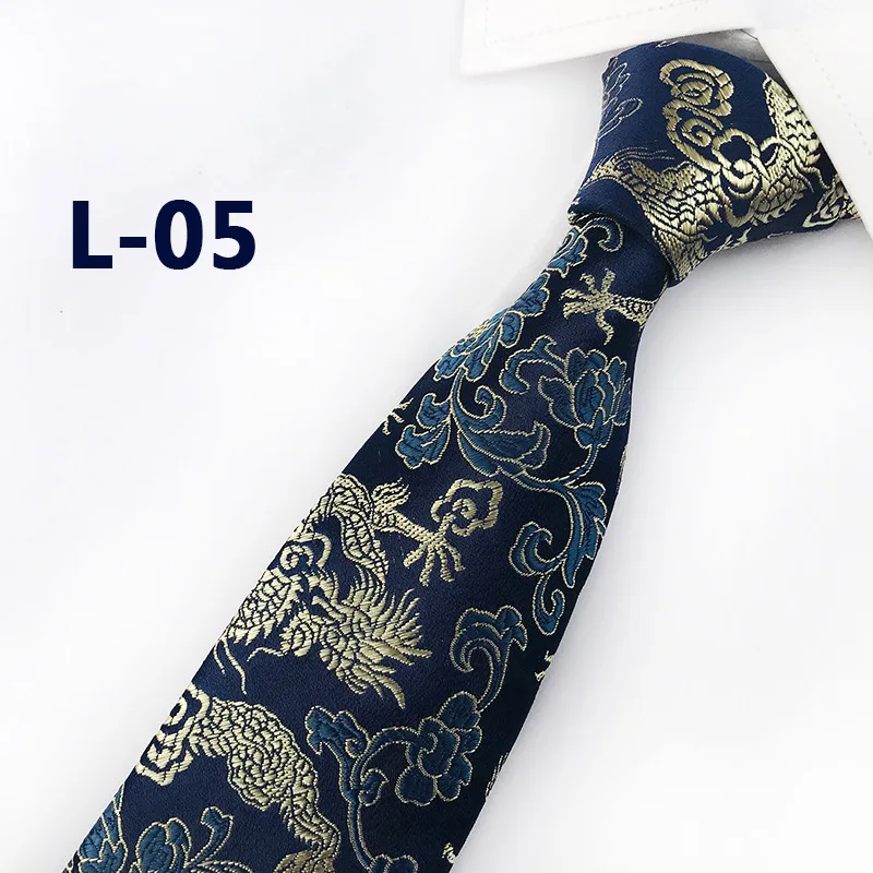 Китайский талисман дракон галстуки для мужчин галстук дизайнер китайский национальный мужской галстук - Цвет: L-05