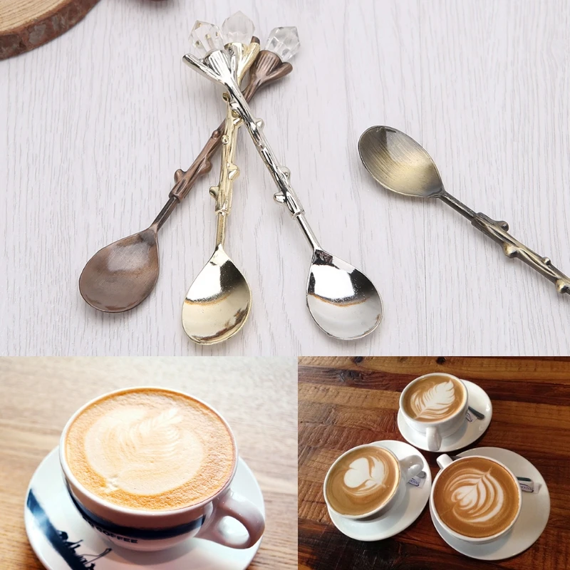 

Retro Court Tree Branch Design Coffee Spoon Alloy Dessert Tea Spoons Tableware