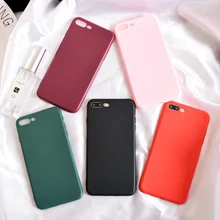 

Skin-friendly solid colorful phone case for iphone7 6 6s X mobile shell frosted silicone I6 I7 I8 plus protective cases cover